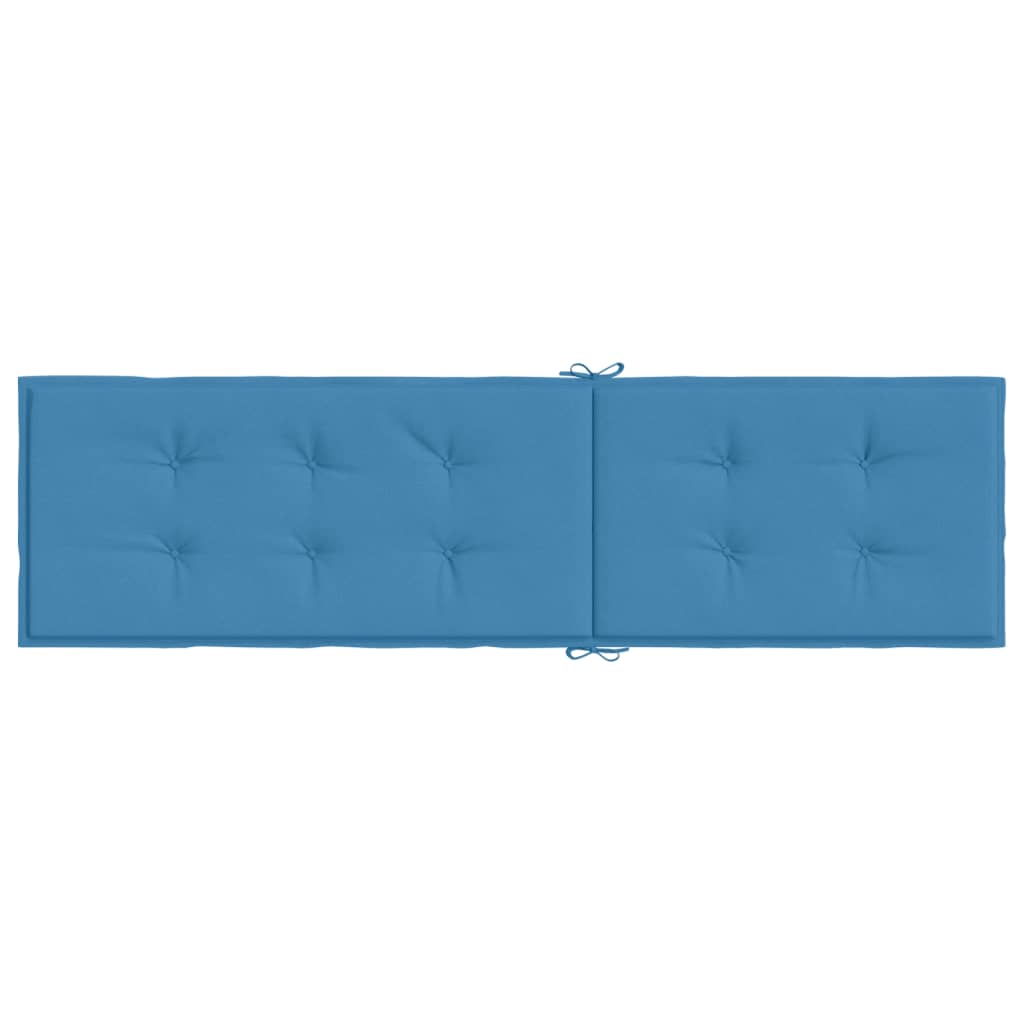 Coussin de chaise longue bleu mélangé (75+105)x50x3 cm tissu