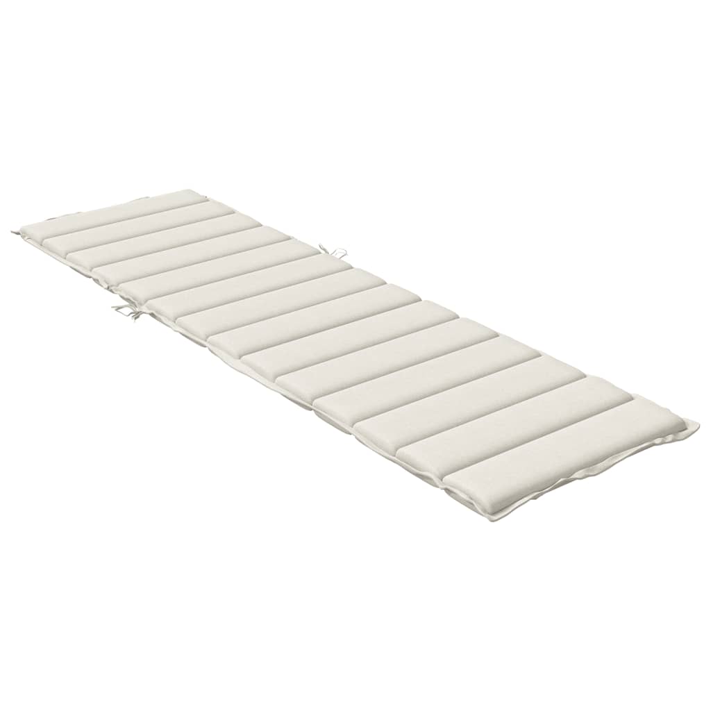 Coussin de chaise longue crème mélangé 200x50x4 cm tissu