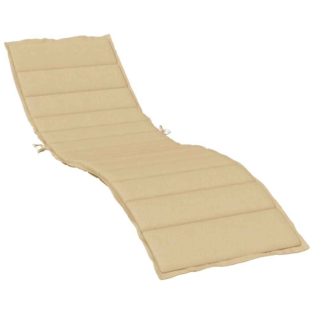 Coussin de chaise longue beige mélangé 200x50x4 cm tissu