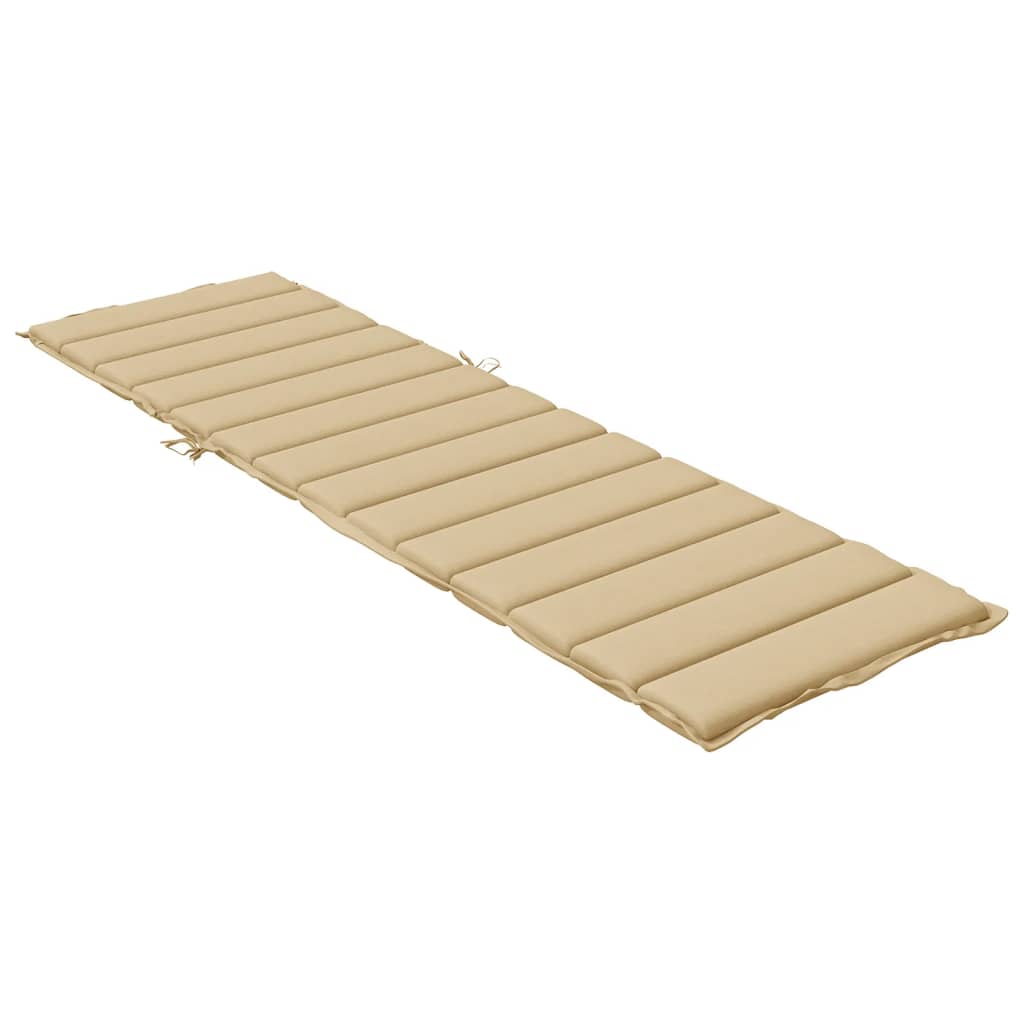 Coussin de chaise longue beige mélangé 200x50x4 cm tissu