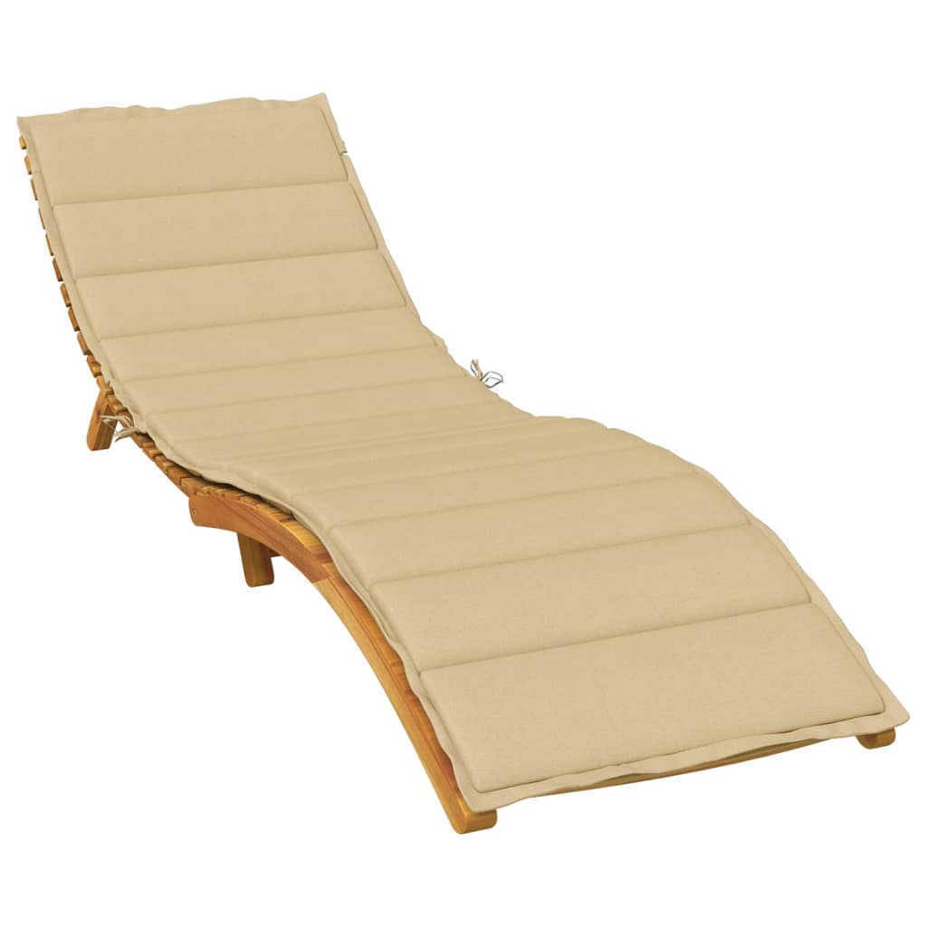 Coussin de chaise longue beige mélangé 200x50x4 cm tissu