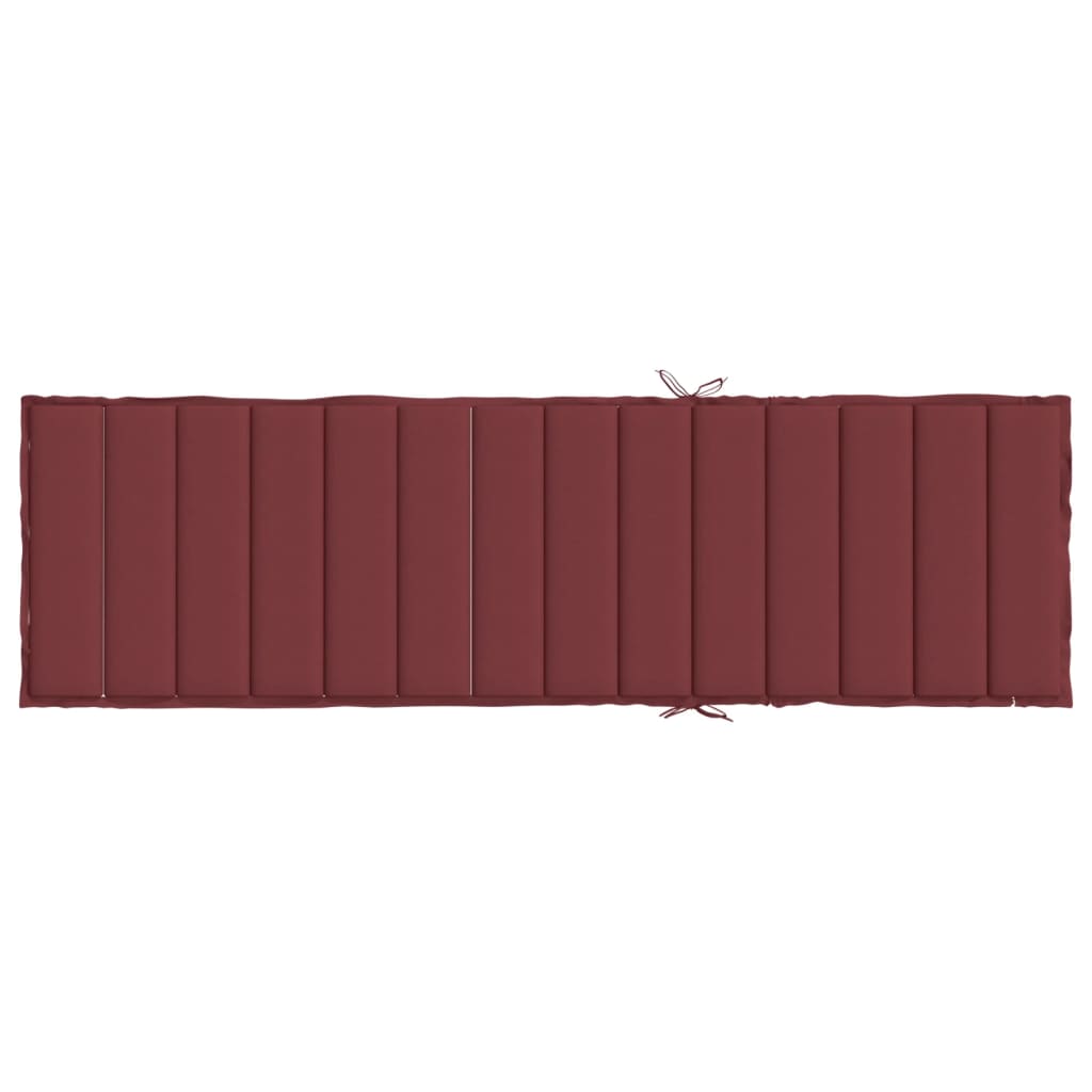 Coussin de chaise longue rouge bordeaux mélangé 200x50x4 cm