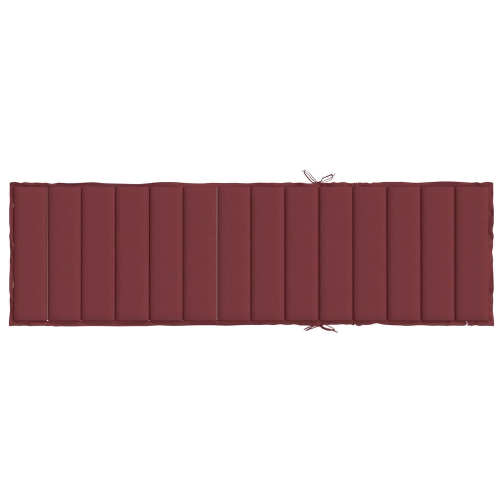 Coussin de chaise longue rouge bordeaux mélangé 200x60x4 cm