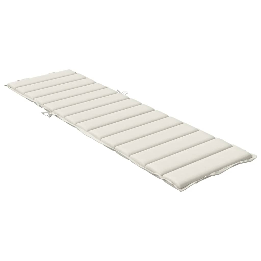 Coussin de chaise longue crème mélangé 200x70x4 cm tissu