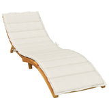 Coussin de chaise longue crème mélangé 200x70x4 cm tissu