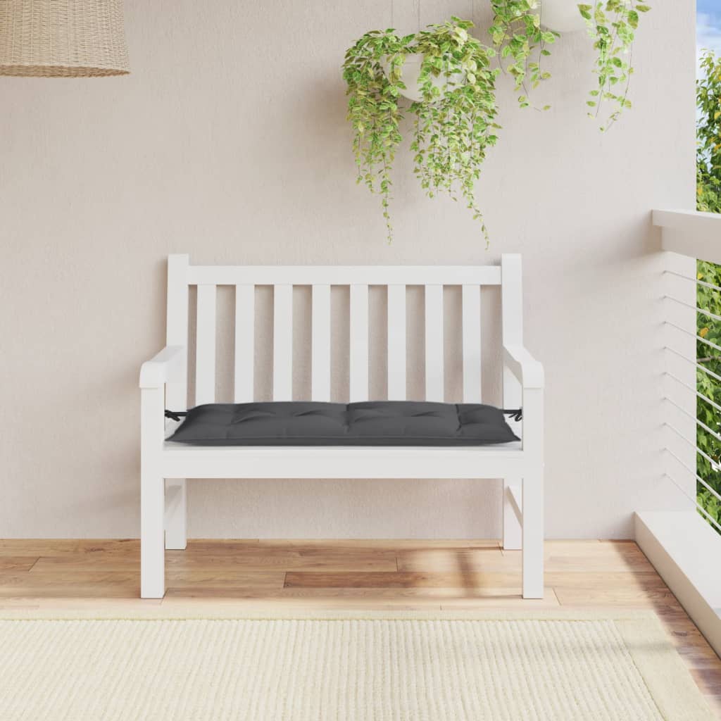 Coussin de banc de jardin anthracite mélangé 100x50x7 cm tissu