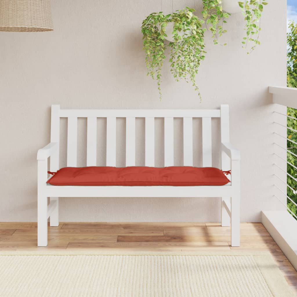 Coussin de banc de jardin rouge mélangé 120x50x7 cm tissu