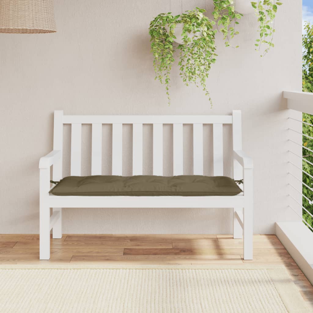 Coussin de banc de jardin taupe mélangé 120x50x7 cm tissu