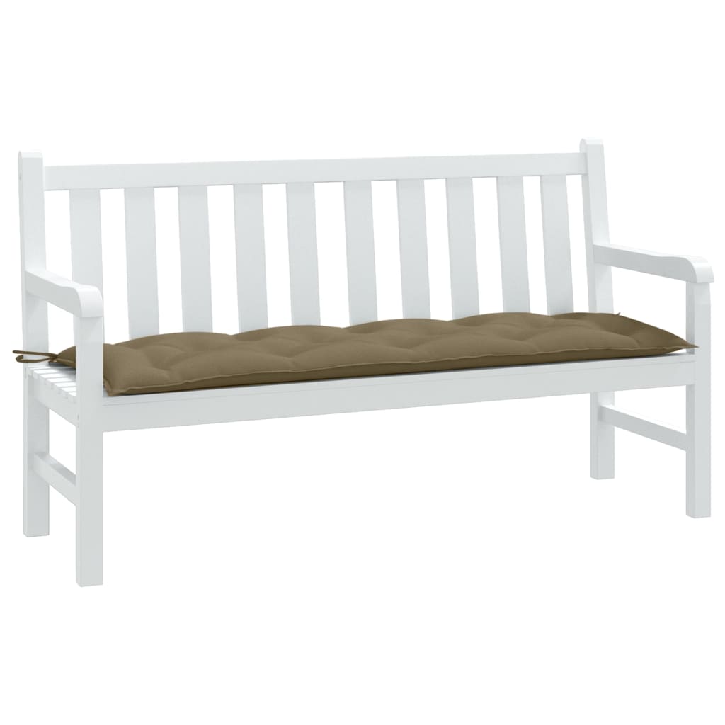 Coussin de banc de jardin taupe mélangé 150x50x7 cm tissu