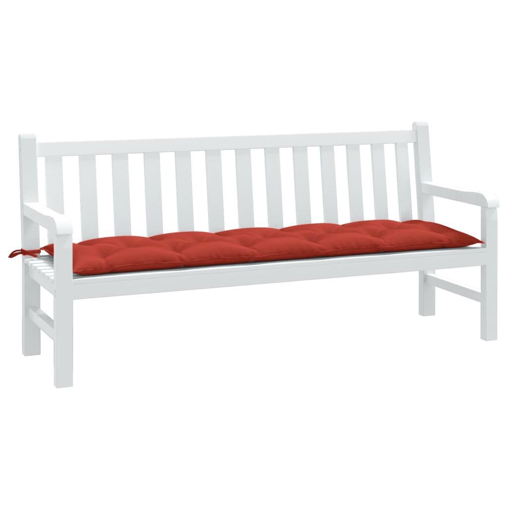 Coussin de banc de jardin rouge mélangé 180x50x7 cm tissu