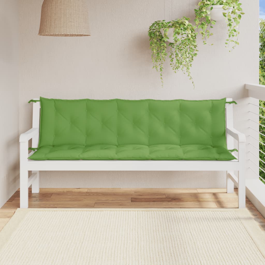 Coussins de banc de jardin lot de 2 vert mélangé tissu