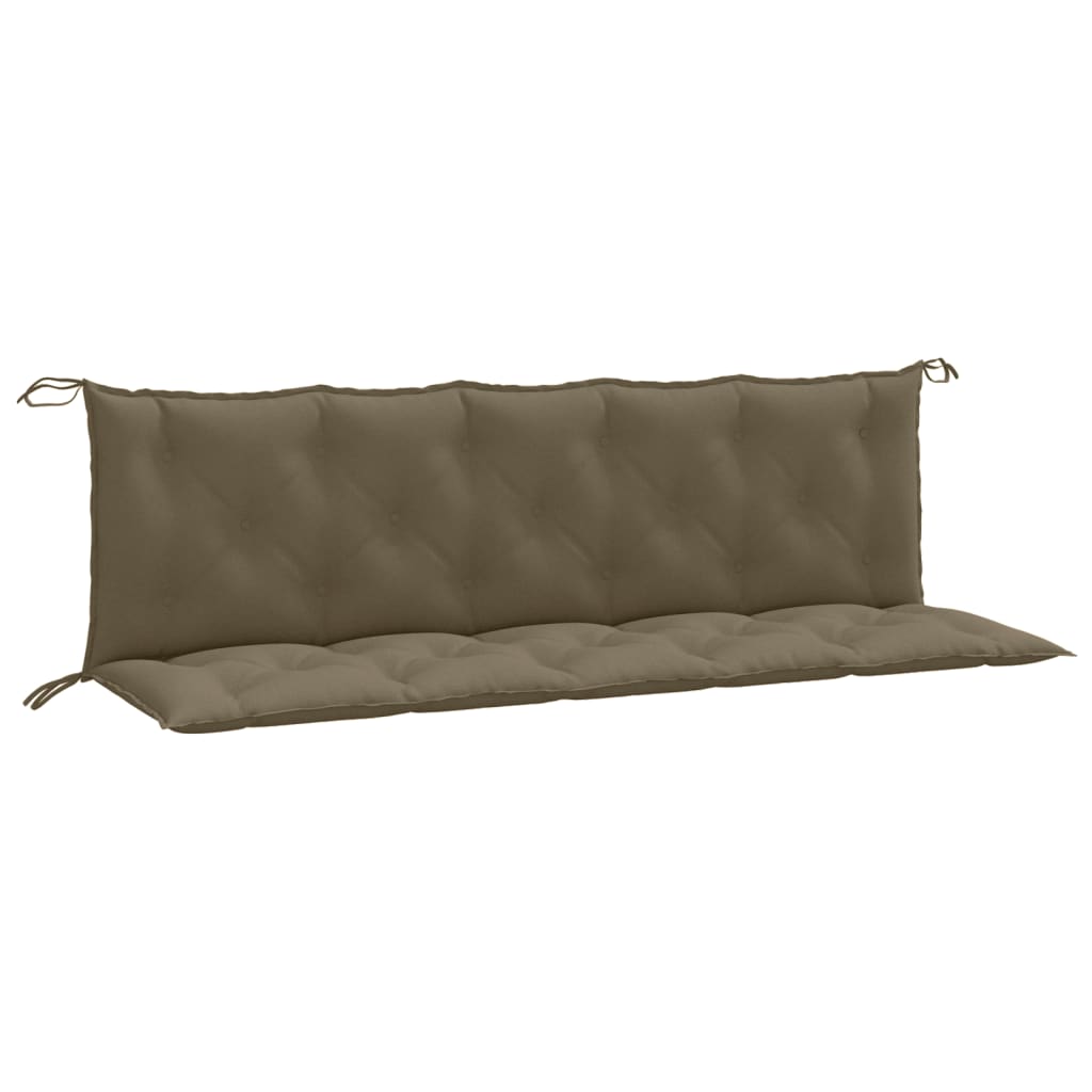 Garden bench cushions set of 2 taupe mixed fabric