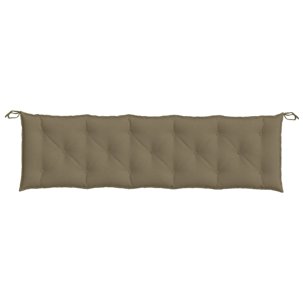 Garden bench cushions set of 2 taupe mixed fabric