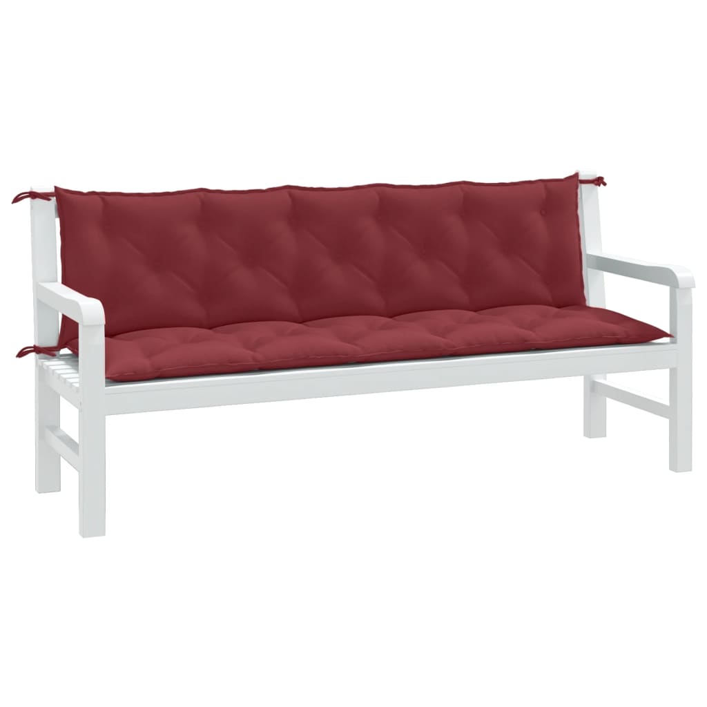 Garden bench cushions set of 2 burgundy red mix