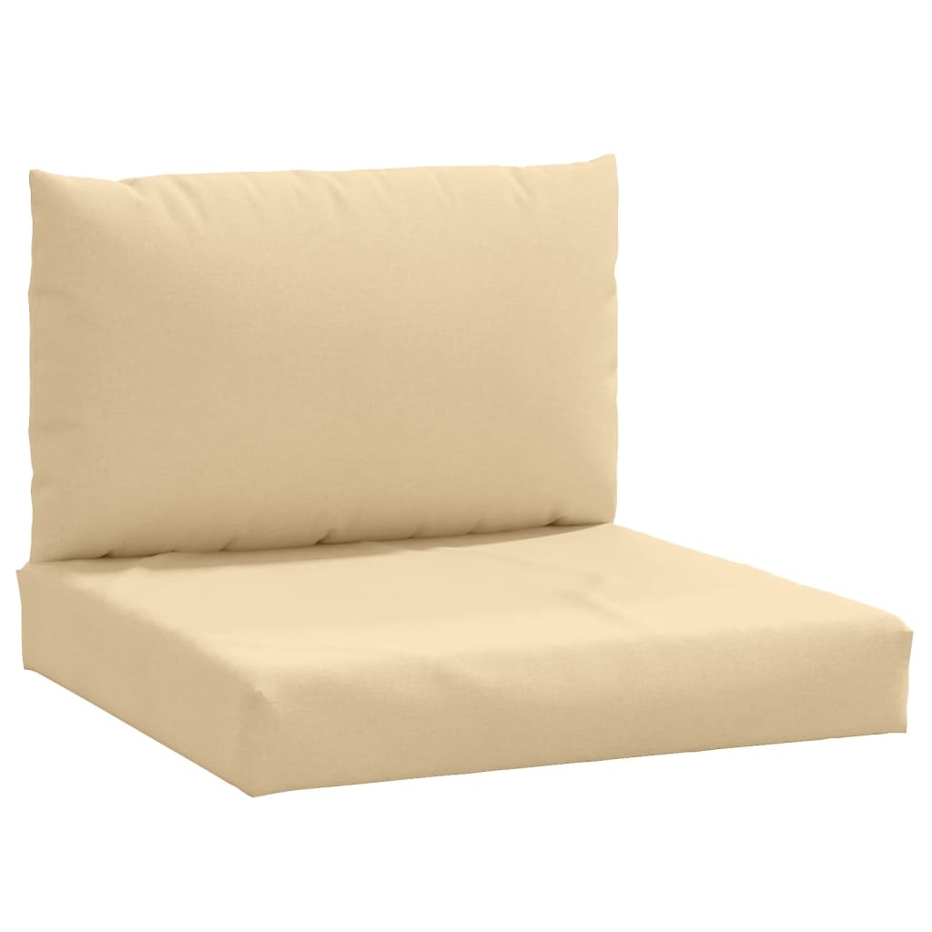 Coussins de palette lot de 2 beige mélangé tissu