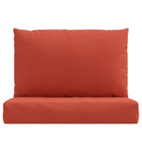 Pallet cushions set of 2 red mixed fabric