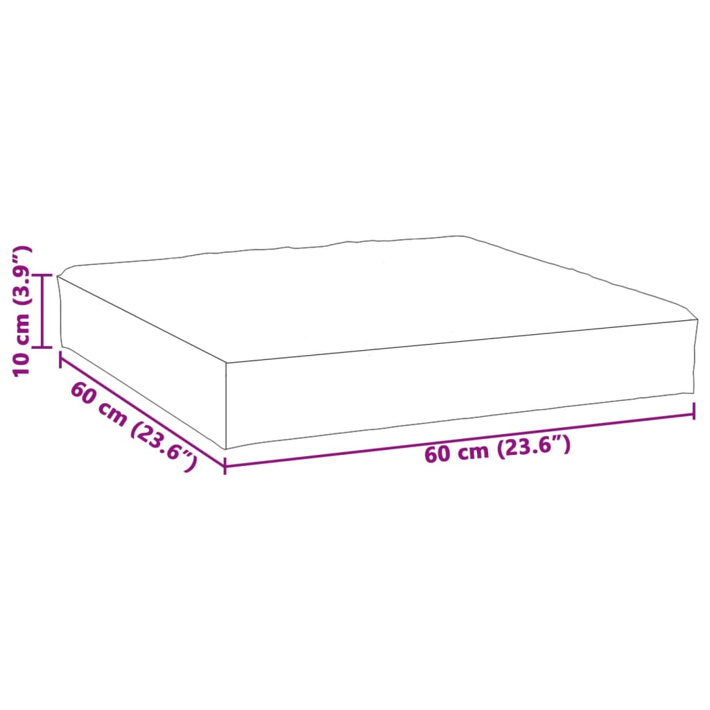 Gemischtes anthrazitfarbenes Palettenkissen 60x60x10 cm aus Stoff