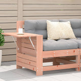 Garden sofa with armrest and side table in solid Douglas fir