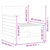 Garden sofa armrest 69x62x70.5 cm solid douglas wood