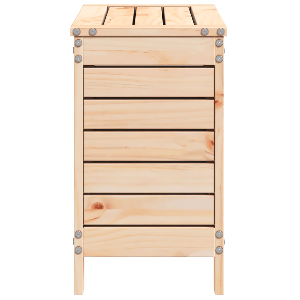 Repose-pied de jardin 62x31,5x52 cm bois de pin massif