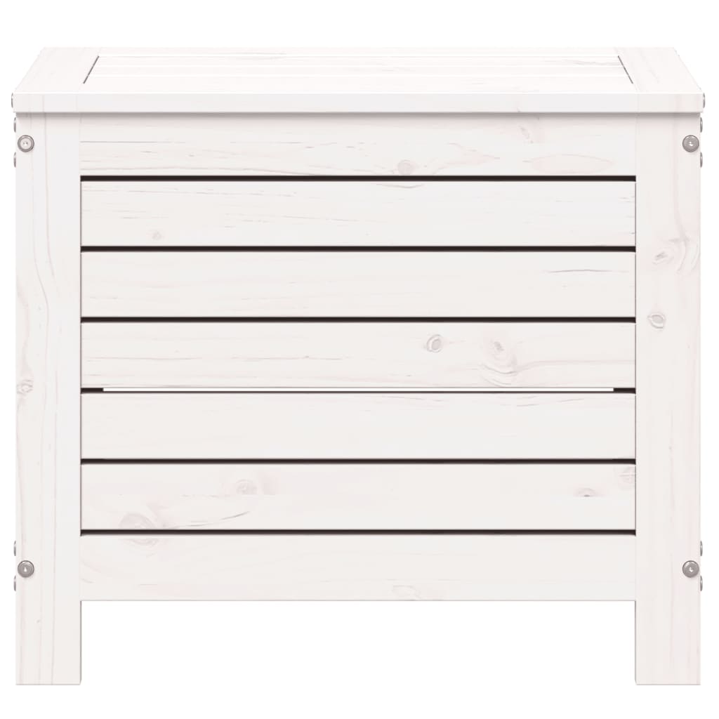 Repose-pied de jardin blanc 62x31,5x52 cm bois de pin massif