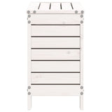 Repose-pied de jardin blanc 62x31,5x52 cm bois de pin massif