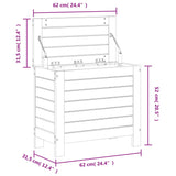 Repose-pied de jardin blanc 62x31,5x52 cm bois de pin massif