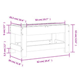 Repose-pied de jardin 62x30x32 cm bois de pin massif