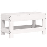 Repose-pied de jardin blanc 62x30x32 cm bois de pin massif