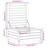 Repose-pied de jardin 62x63,5x32 cm bois de pin massif