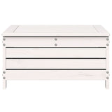 Repose-pied de jardin blanc 62x63,5x32 cm bois de pin massif