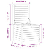 Repose-pied de jardin 62x63,5x53,5 cm bois de pin massif