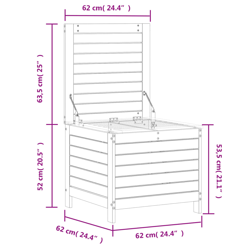 Repose-pied de jardin blanc 62x63,5x53,5 cm bois de pin massif