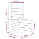 Repose-pied de jardin blanc 62x63,5x53,5 cm bois de pin massif