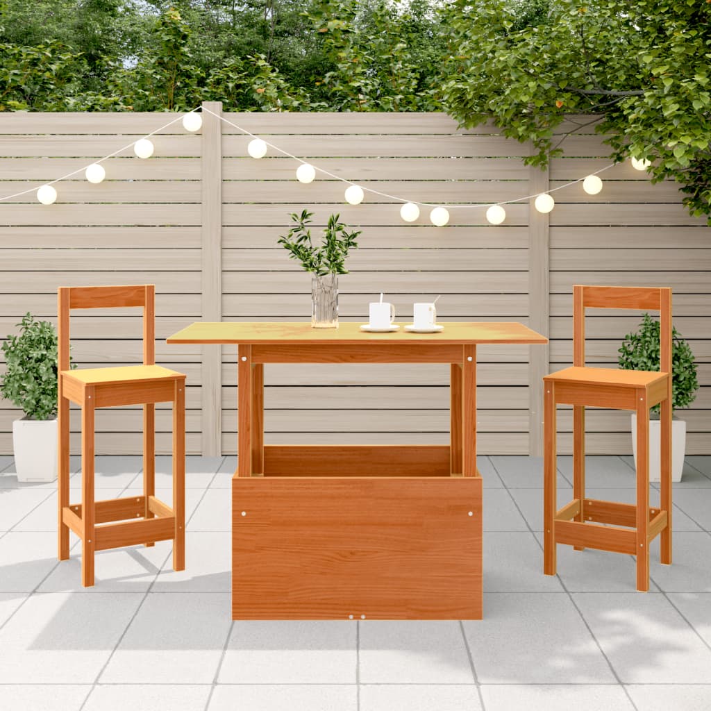 Table de jardin cire marron 100x50x75 cm bois massif de pin