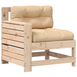 Garden sofa armrest with cushion solid pine wood