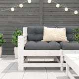 Garden sofa armrest with white cushion solid pine wood