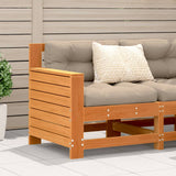 Garden sofa armrest cushions brown wax solid pine wood