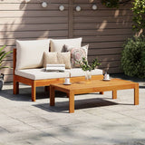 Garden sofa without armrests cushions 2 places acacia wood