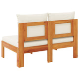 Garden sofa without armrests cushions 2 places acacia wood