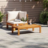 Salon de jardin avec coussins 2 pcs bois massif acacia