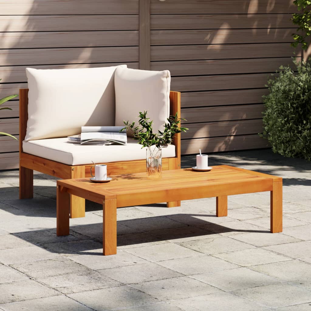 Salon de jardin avec coussins 2 pcs bois massif acacia