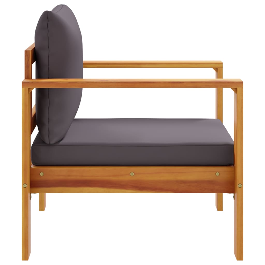 Chaise de jardin avec coussins bois massif d'acacia