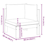 Canapé d'angle de jardin avec coussins bois massif d'acacia