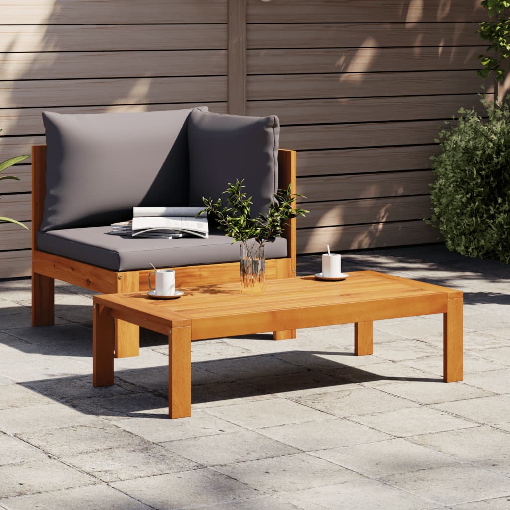 Salon de jardin avec coussins 2 pcs bois massif acacia