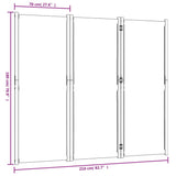 Partition wall 3 panels taupe 210x180 cm