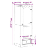 Corona-Kleiderschrank 55x52x170 cm aus massivem Kiefernholz