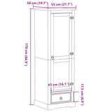 Garde-robe Corona 55x50x170 cm bois de pin massif