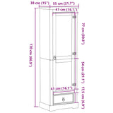 Garde-robe Corona 55x38x170 cm bois de pin massif