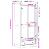 Garde-robe Corona 76x50x170 cm bois de pin massif